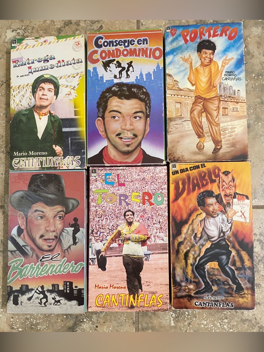 Cantinflas Mario Moreno VHS Lot of 6 Classic Mexican Comedy Movies Spanish